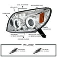 thumbnail image 3 of Spec-D Tuning Halo LED Chrome Housing Clear Lens Projector Headlights Compatible with 2003-2005 Toyota 4Runner, Left + Right Pair Headlamps Assembly, 3 of 5