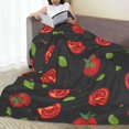 thumbnail image 6 of Honeii Tomatoes1 Print Fleece Blanket - Throw Blanket for Bed, Sofa, Couch, Camping, and Travel , Microplush Ultra Soft Warm Blanket-60"x50", 6 of 7