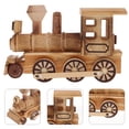 thumbnail image 3 of Mutably Wooden Steam Train Model Figurine Locomotive Ornament Steampunk Statue Wood Craft Desktop Decor Gift for Kids Boys Home Office, 3 of 10