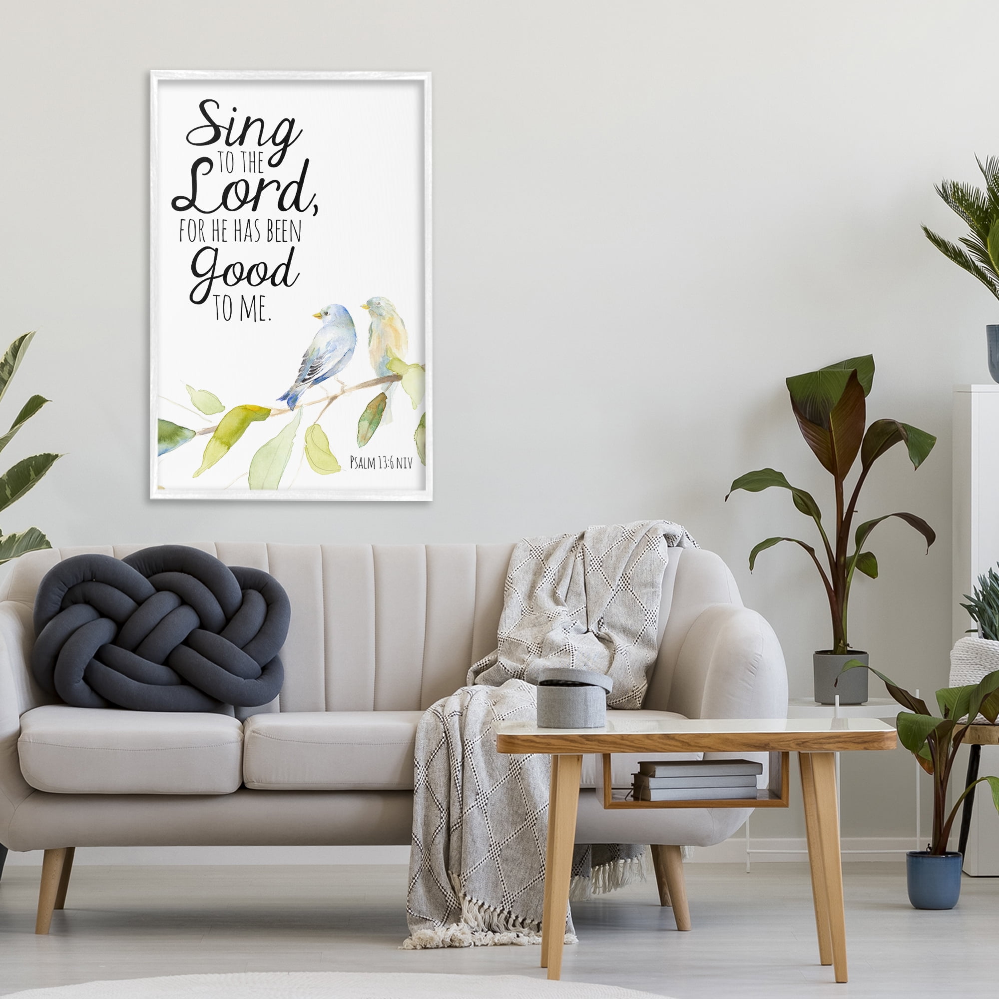 Stupell Industries Sing To The Lord White Framed Giclee Art, design by Lanie Loreth