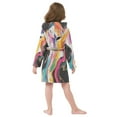 thumbnail image 7 of FORMRS Niños Bathrobe Unisex Hooded Robe Soft Plush Pajamas Sleepwear, Size 7-9T, Colorful Black, 7 of 7