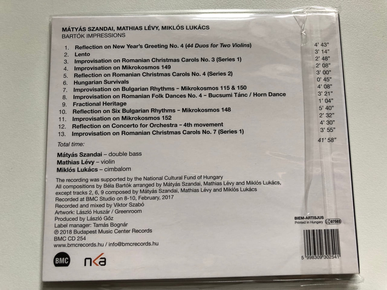 Szandai,Matyas / Levy,Mathias - Bartok Impressions - Music & Performance - CD