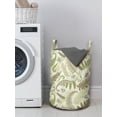 thumbnail image 3 of Botany Laundry Bag, Fern Leaves Curlicue Botanical Adornments Print on Pastel Background, Hamper Basket with Handles Drawstring Closure for Laundromats, 13" x 19", Eggshell and Dark Tan, by Ambesonne, 3 of 4