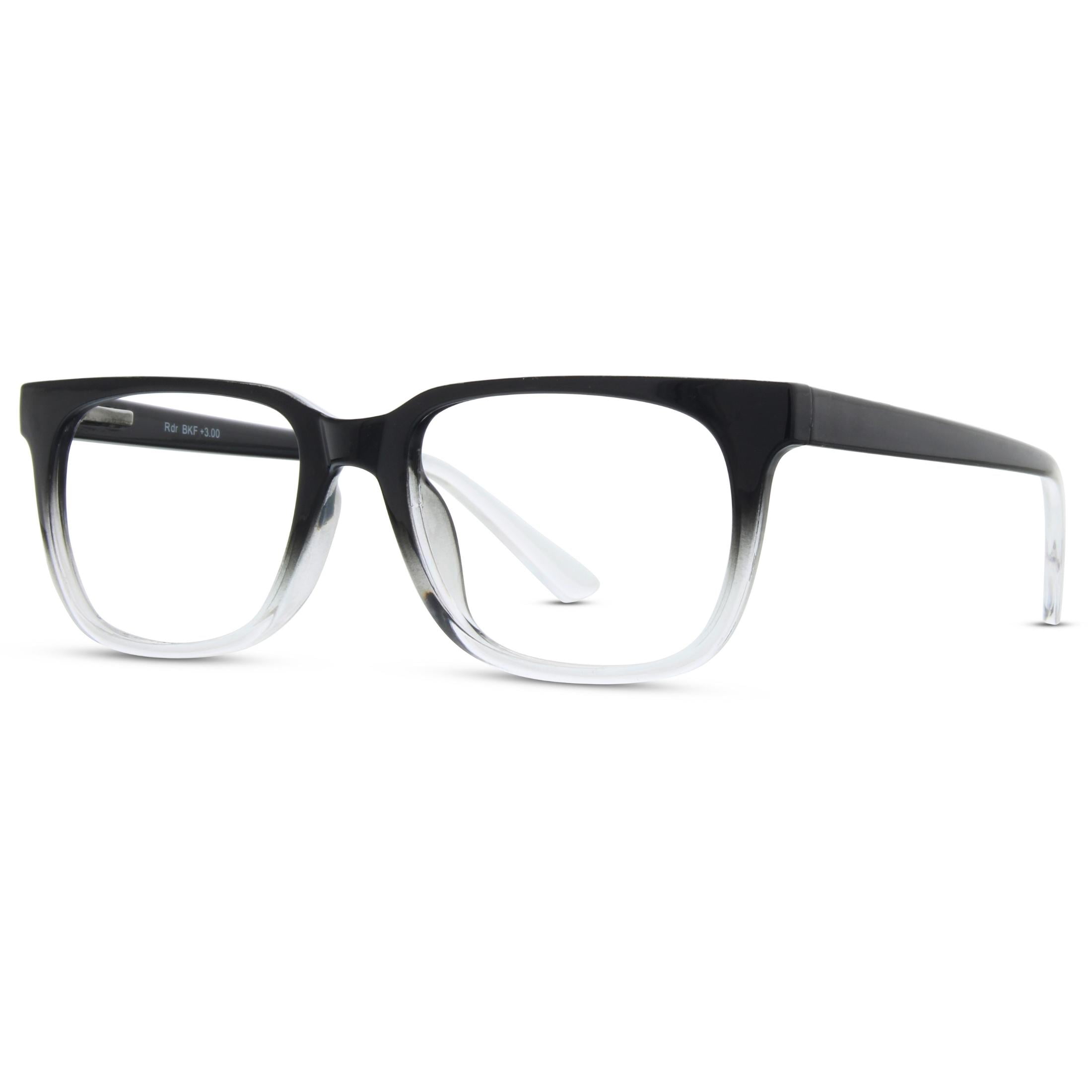 Jonas Paul Eyewear Blue Light Glasses, Black / Crystal Fade, Magnifying Acrylic Lens, Unisex, 2.50