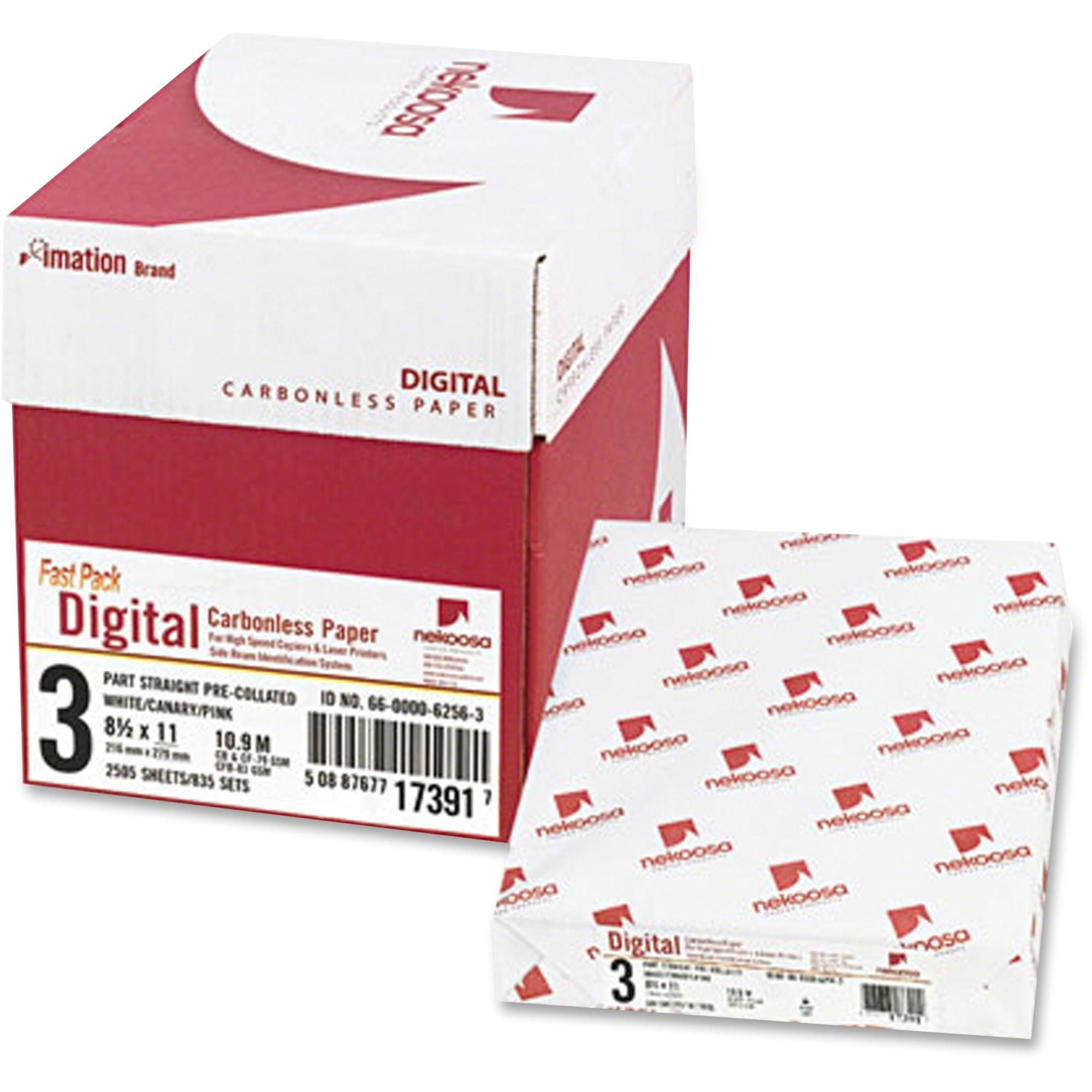 Nekoosa Digital Carbonless Paper, Straight, Letter, Three Colors, 2500 Sheets per Carton