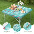 thumbnail image 4 of Turquoise Christmas Tree Pattern Square Fitted Tablecloth with Elastic Edge,Square Table Cover,Washable Elastic Table Cover for Home Kitchen Party Decor 36"x36", 4 of 6