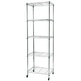 thumbnail image 4 of Zimtown 5-Tier Rolling Wire Shelving, Adjustable Storage Rack for Kitchen Garage Organizer Chrome, 23.6''L x 17.7''W x 71''H, 4 of 7
