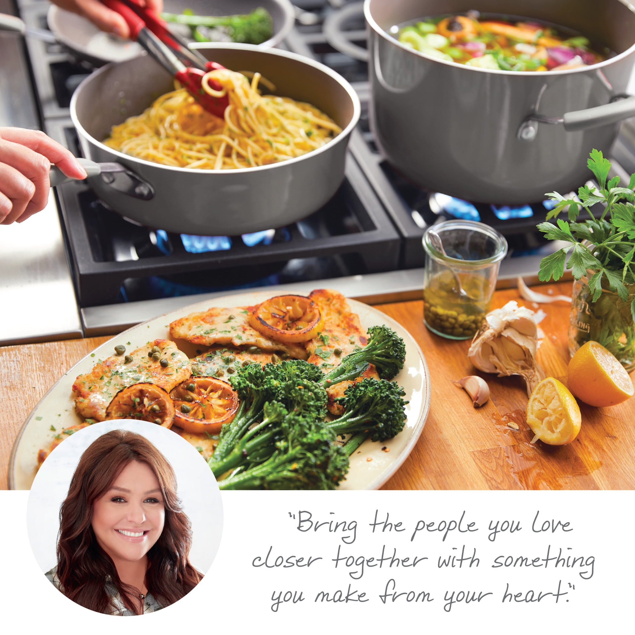 Rachael Ray 12-Piece Get Cooking Nonstick Pots and Pans Set/Cookware Set, Gray
