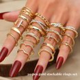 thumbnail image 2 of Gold Knuckle Rings Set for Women, Dainty Simple Trendy Cute Stackable Finger Rings Pack, Stacking Layering on Thumb and Knuckle, Mixed Size, 2 of 9