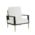 thumbnail image 2 of Lennox Modern Velvet Upholstered Accent Armchair with Gold Metal Legs, Solid Wood Frame, White, 2 of 6