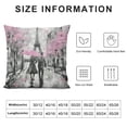 thumbnail image 6 of Acheng  Throw Pillow Cover Set of 2 Oil Painting Paris European City Landscape France Eiffel Tower Black White and Pink Modern Couple Under Decorative Pillow Case Home Decor White, 6 of 6