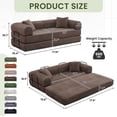 thumbnail image 7 of Muumblus 78" Corduroy Loveseat Cloud Sofa , Queen Size Convertible Slpper Couch Bed for Living Room, Brown, 7 of 7