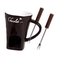 thumbnail image 2 of Taza para fondue de chocolate con tenedor, olla para fundir, utensilios de cocina, calentador de fondue de 130 ml para Marrón, 2 of 9