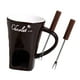 thumbnail image 2 of Cuenco para fondue de chocolate, taza para fondue con tenedores, calentador de mantequilla, derrite, calentamiento cerámico Marrón, 2 of 9