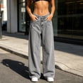 thumbnail image 3 of Straight Leg Jeans for Women Drape Soft Loose Fit Denim Pants High Waisted Stretchy Vintage Baggy Denim Pants with Pockets Daily Casual Streetwear Trousers, 3 of 6