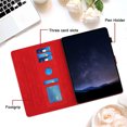 thumbnail image 2 of Case for Amazon Fire HD 7 2019/2017/2015, Embossed PU Leather Cover Flip with Smart Auto Wake / Sleep Stand Function Pencil Holder and Card Slots & Footgrip Case, Red, 2 of 5