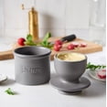 thumbnail image 3 of Butter Bell - The Original Butter Bell Crock by L Tremain, a Countertop French Ceramic Butter Dish Keeper for Spreadable Butter, Café Matte Collection, Steel Gray, 3 of 7