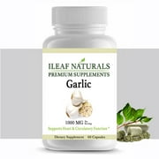 ileafNaturals Garlic Pills Supplement 1000MG - 60 Veggie Capsule