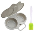 thumbnail image 7 of LACKUST Microwave Egg Cooker 2 Cavity Egg Poacher Non Stick Egg Maker Quick Breakfast Egg Steamer with Lid Portable Egg Tray for Home Kitchen Dorm, 7 of 7