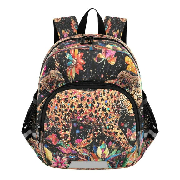DIXRUYEE Backpack Lovely Sparkling Leopard Pattern Pattern Suitable Schoolbag