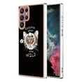 thumbnail image 2 of For Samsung Galaxy S22 Ultra 5g Electroplating Dual-side Imd Phone Case With Ring Holder(smile), 2 of 5