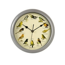 10 Inch Round Wall Clock On Time Clock Bird Sings Wall Clock Christmas With Music