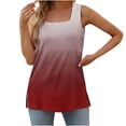 thumbnail image 2 of Summer Tank Tops for Women Square Neck Loose Casual Tank Shirts Flowy Sleeveless Side Slit Tee Shirts Blouses Plus Size, 2 of 5