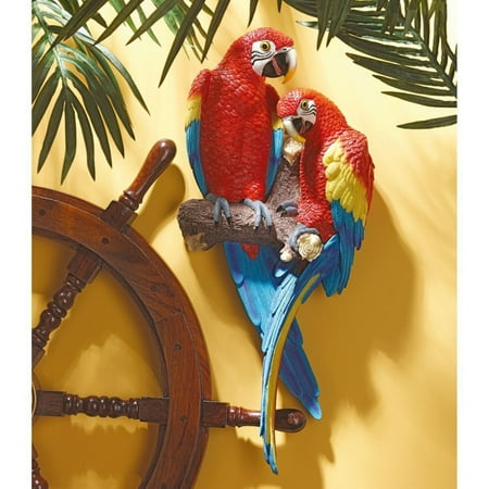 Design Toscano Inc Tropical Scarlet Macaws Wall Sculpture