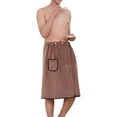 thumbnail image 6 of successthop Wrap Bath Towel for Men Soft Knee Homewear Snap After Bath Wear Pocketed Comfortable Winter Loungewear, 6 of 6