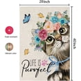 thumbnail image 4 of Newhomestyle Spring Cat Garden Flag Floral Life Is Perfect 12×18 Inch Double Sided Vertical Summer Outside Holiday Yard Decor, 4 of 6