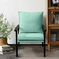 thumbnail image 6 of Fairyland Linen Fabric Modern Accent Chair with Metal Frame, Upholstered Club Chair, Clearance Arm Chair for Small Space and Office, Light Blue, 6 of 9