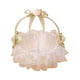 thumbnail image 3 of Cesta para niña de las flores con lazo de encaje Cestas para niña de las flores Almacenamiento de dulces Flor de encaje de hadas Beige, 3 of 9