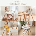 thumbnail image 5 of Fodoss 3-in-1 Wooden High Chair for Babies and Toddlers Easy Clean Baby Feeding Chair with Sponge Cushion Beige, 5 of 8