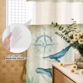 thumbnail image 2 of No Hook Shower Curtain with Built-in Rings - Beach Coastal Theme Washable Waterproof Fabric Bathroom Curtains for Hotel,Rentals, Stall 36 X 72 Inch , Vintage Sea Whale, 2 of 9