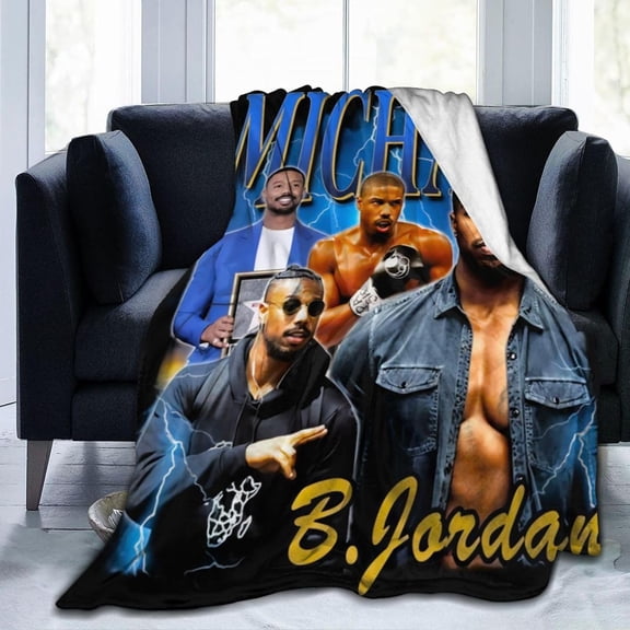 Blanket Michael Actors B. Jordans Throw Flannel Blankets Warm Soft Cozy Fuzzy Air Conditioning Blanket for Living Room Sofa Bed Gift Blankets for All Seasons 40"x50"
