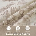 thumbnail image 4 of 100% Blackout Toile Linen Curtains for Bedroom Double Layer Farmhouse French Country Vintage Printed Pattern Thermal Sound Lined Back Tab Living Room Drapes 90 inch Length 2 Panels Beige, 4 of 4