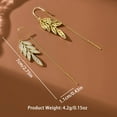 thumbnail image 2 of Sunyuer 14K Gold Plated Long Crystal Drop Earrings Dangling Cubiz Zirconia Threader Earrings Crystal Leaf Drop Dangle Earrings for Women Bridal Wedding, 2 of 5