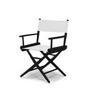 Telescope Casual World Famous Dining Height Director Chair With Black Finish and White Fabric
