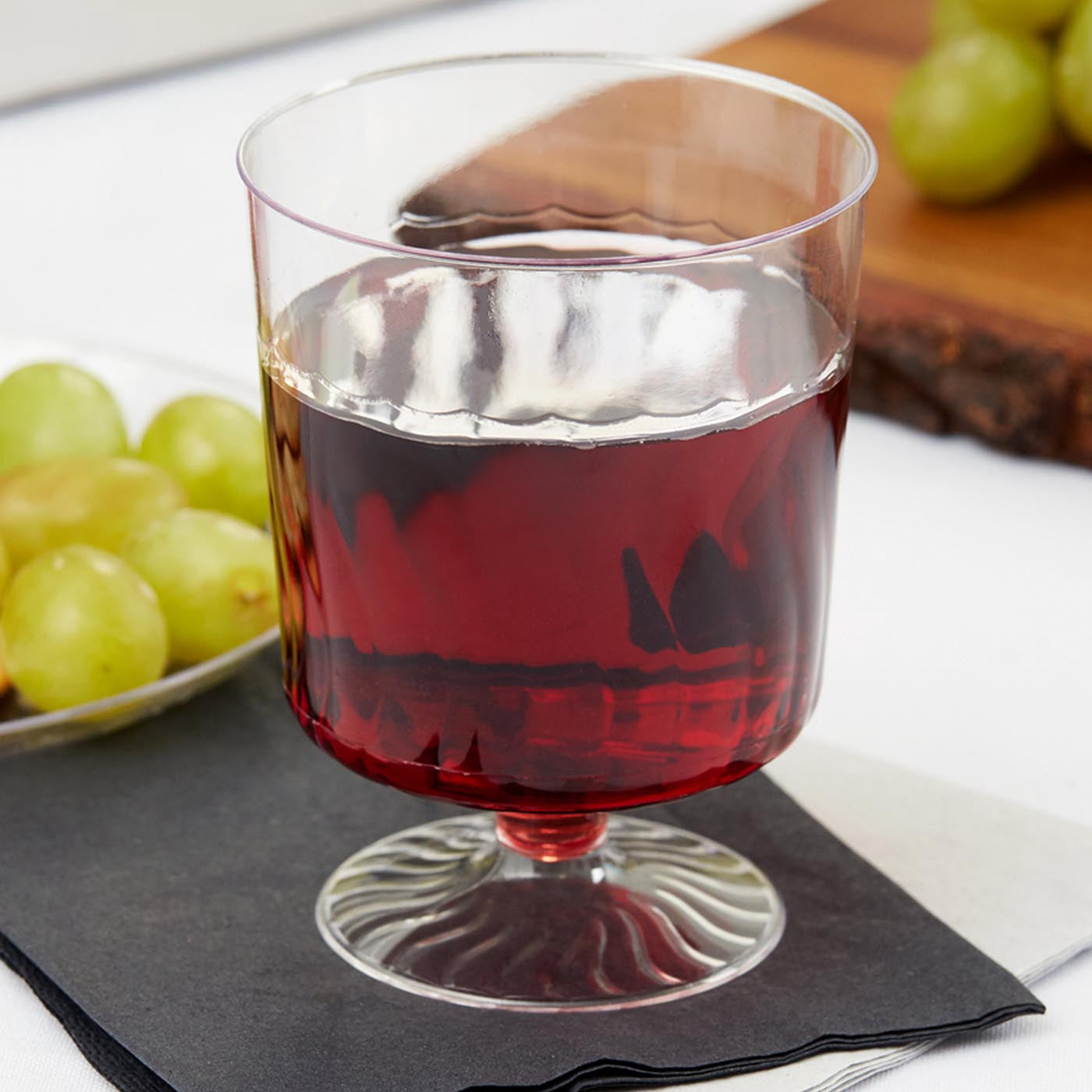 Smarty 8 oz. Clear Round Disposable Plastic Pedestal Wine Glasses 240ct
