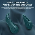thumbnail image 3 of Queilt Portable Bladeless Neck Fan 5 Speeds Digital Display 3000mAh Large Capacity USB Rechargeable Small Pocket Fan Green, 3 of 5
