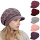 thumbnail image 1 of Gorro de punto para mujer, gorro con visera de punto, gorro de boina, gorros de esquí cálidos para invierno, 1 of 1