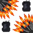 thumbnail image 1 of Luces de Halloween naranjas, de luces incandescentes de Halloween, mini bombillas conectables certificadas por UL, luces naranjas para el hogar, jardín, porche, decoraciones para fiestas de Hallo, 1 of 5