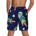 thumbnail image 4 of Haiem Astronaut Dinosaur and Space Mens Swim Trunks with Compression Liner 2 in 1 Swimming Shorts Stretch Swimwear Quick Dry,Board Shorts-Large, 4 of 9