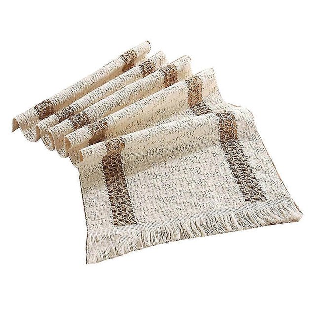 Table Runner for Summer Home Decor,70.8 Inches Farmhouse Macrame Table Runner Cotton Linen Woven Ta