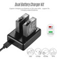 thumbnail image 3 of Mistaha Portable Dual Camera Battery Charger Kit Set with 2pcs Rechargeable Batteries USB Cable Indicator, 3 of 8