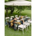 thumbnail image 5 of 54x80 Inch Outdoor Tablecloth with Umbrella Hole Zipper Rectangle Palm Tree Rectangular Tablecloths Outside Waterproof Retro Summer Botanical Tropical Plant Leaves Patio Table Cover for Picnic Party, 5 of 8