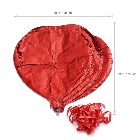 FOLOYORI Red Aluminum Foil Balloons Heart Shaped Valentine's Day 10Pcs 18.5*17.7in