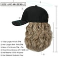 thumbnail image 5 of HAIRRO 8in Baseball Cap with Hair Extensions Adjustable Hat Synthetic Curly Wave, 5 of 8