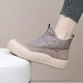 thumbnail image 7 of vokkrv Women's Winter Snow Boots Ankle Booties Slip-Ons Shoes Lightweight Waterproof Warm Fleece Lining Khaki 7, 7 of 7