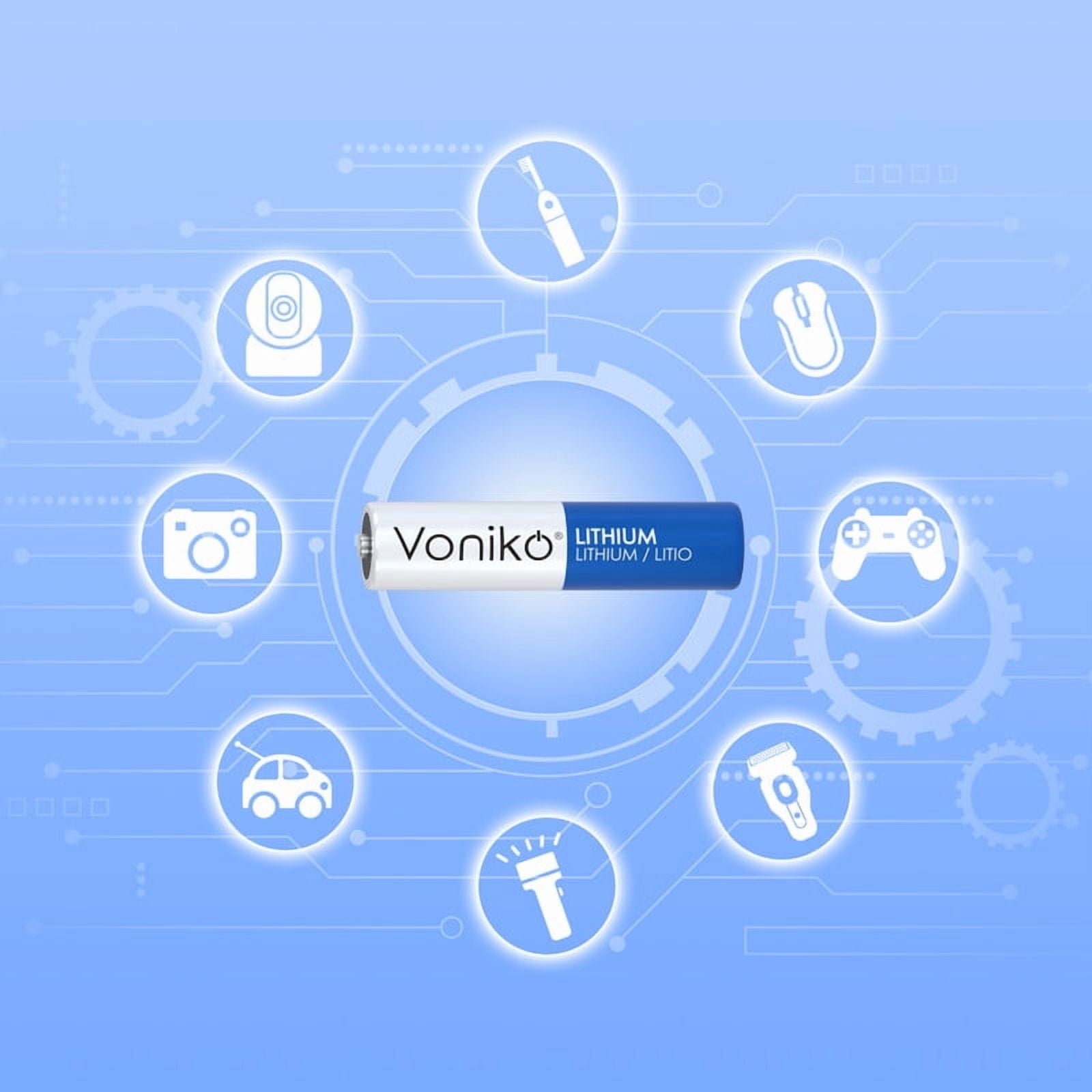Voniko Lithium AAA Batteries 24 Pack, 1.5V 1200mAh Non-Rechargeable Triple A Battery for Flashlight, Toys, Remote Control